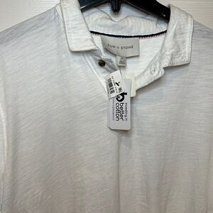 Sun + Stone Classic White Polo Shirt